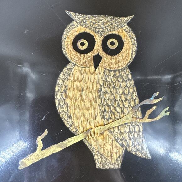 Vintage Owl Plate Tray & Bowl Couroc of Monterey MCM Mid Century Modern MCM - Picture 8 of 16
